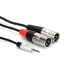 Hosa HMX-003Y Pro Stereo Breakout, REAN 3.5 mm TRS to Dual XLR3M, 3 ft