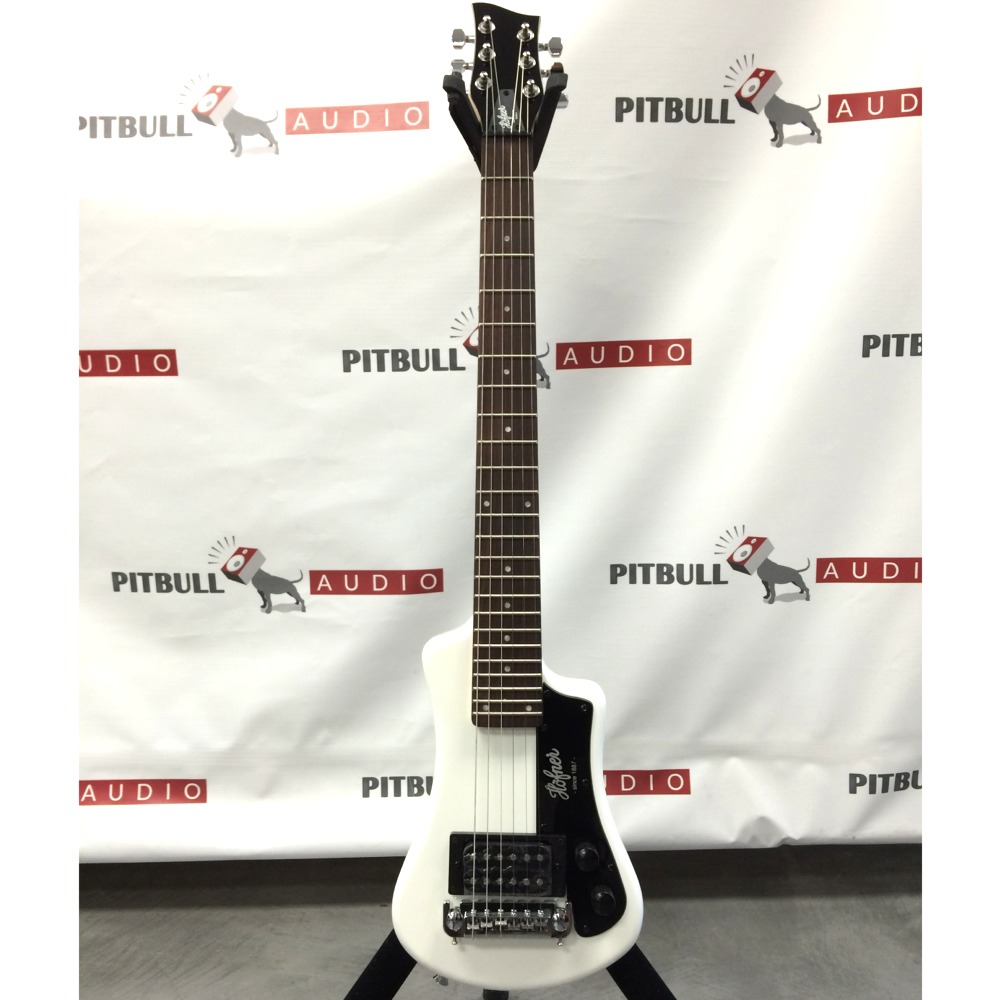 Hofner Shorty Electric Travel Guitar With Gig Bag White