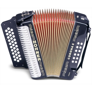 hohner corona ii classic accordion g c f jet black