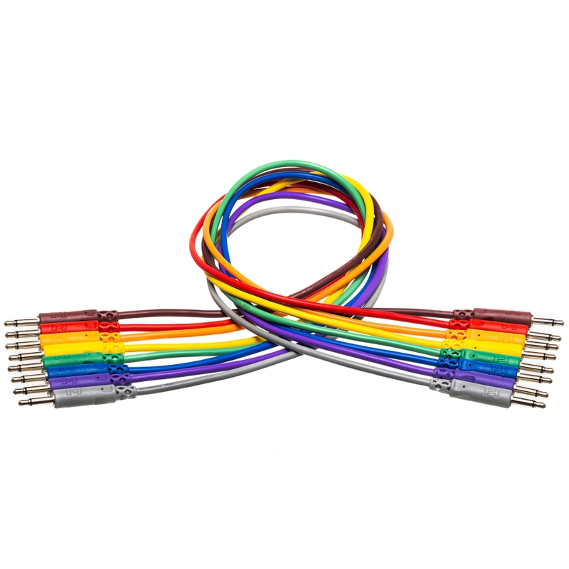 Hosa CMM-815 Unbalanced Patch Cables, 3.5mm Mini TS to Same, 6-Inch, 8-Pack