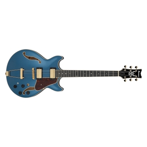 ibanez ae series amh90 hollow body guitar ebony fretboard prussian blue metallic ibz amh90pbm