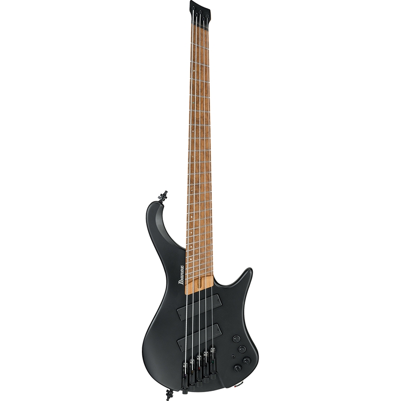 Ibanez EHB1005MSBKF EHB Ergonomic Headless 5-String Multi-Scale Bass Guitar, Roasted Birdseye Maple Fretboard, Black Flat