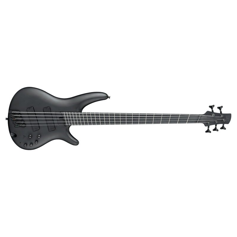 Ibanez SRMS625EX SR Iron Label 5-String Bass, Ebonol Fretboard, Black Flat