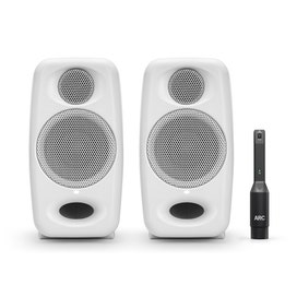 ik multimedia iloud micro monitor pro compact monitor speakers with arc calibration white pair