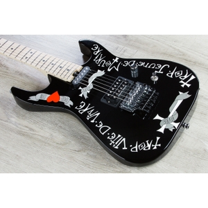 charvel warren demartini usa signature frenchie electric guitar maple fingerboard hard case gloss bl