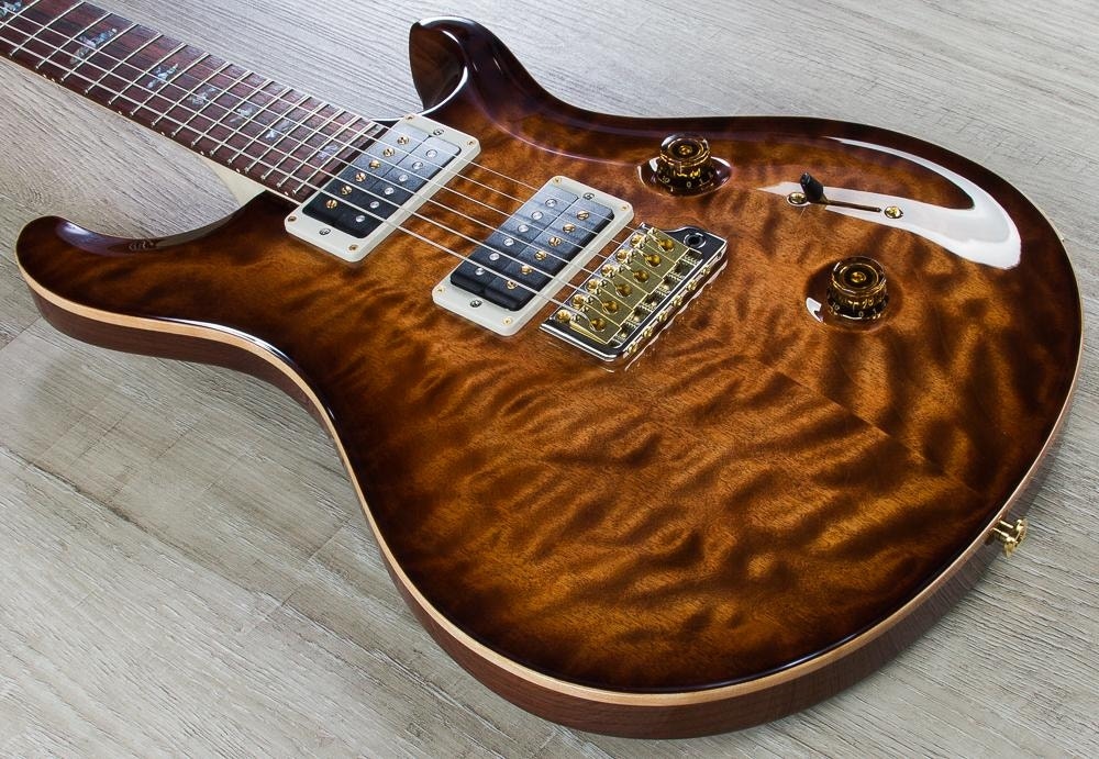 PRS Paul Reed Smith Wood Library Custom 24 Electric Guitar, Quilt Maple, 10- Top, Hard Case Copperhead Burst