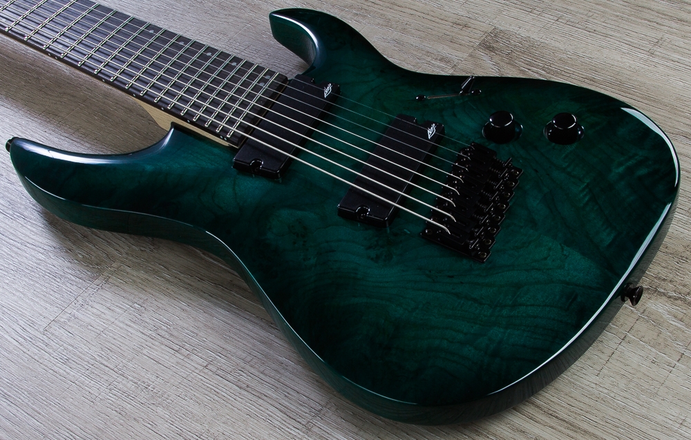 Legator Ninja R 200 Se Fanned Fret 8 String Electric Guitar Teal Burl