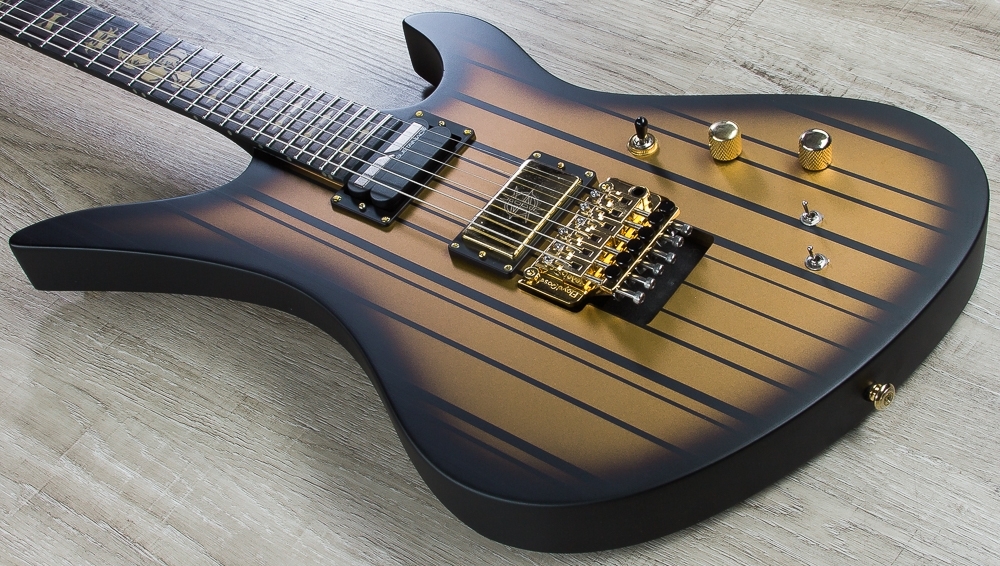 Schecter Synyster Gates Custom S Solid Body Electric Guitar Satin Gold Burst