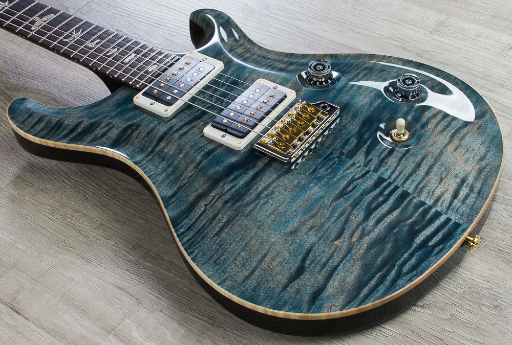 PRS Paul Reed Smith Custom 24 Electric Guitar, 10-Top, Pattern Thin, Hard Case - Faded Whale Blue