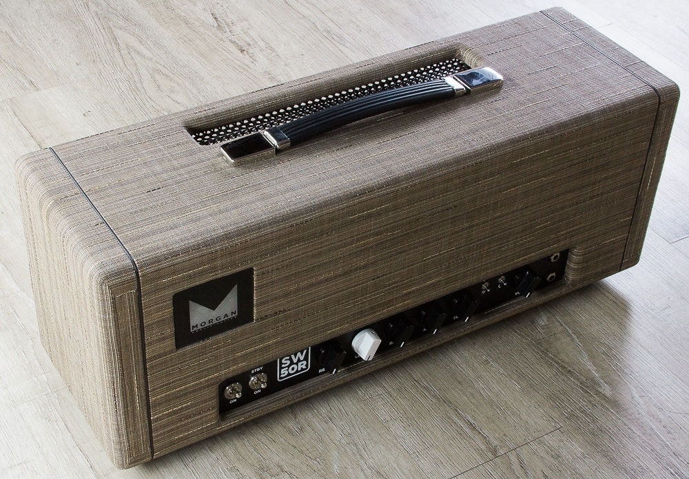 Morgan Amplification SW50R 50-Watt High-Headroom Guitar Amplifier Head with  Reverb, Driftwood Finish