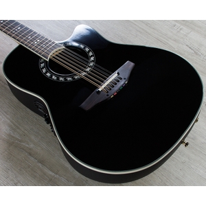 ovation 2056ax 5 pro legend 12 string deep contour cutaway acoustic electric guitar in black with ha