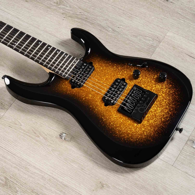 Jackson Pro Plus Dinky DK Modern EverTune 7 7-String Guitar, Ebony Fretboard, Gold Sparkle