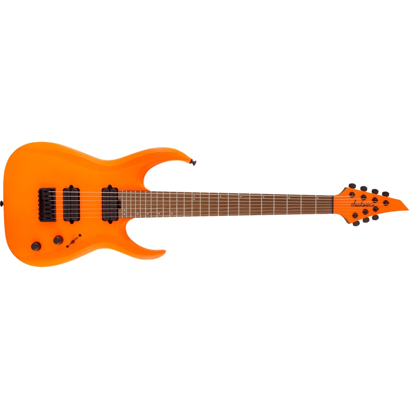 Jackson Pro Series Signature Misha Mansoor Juggernaut HT7 7-String Guitar, Caramelized Maple Fingerboard, Neon Orange