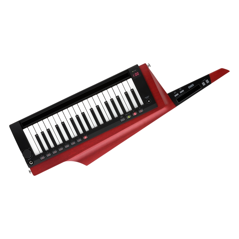 Korg RK-100S 2 Keytar 37-Key Battery Powered Keyboard Guitar, Translucent Red
