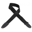 Levy's M8-BLK 2" Soft-Hand Polypropylene Guitar Strap with Leather Ends in Black