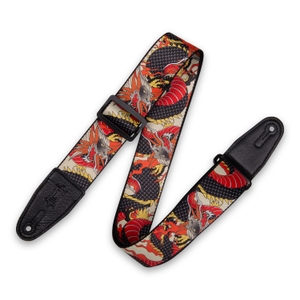 levy s mpd2 123 2 polyester guitar strap w 65 max length japanese traditional dragon