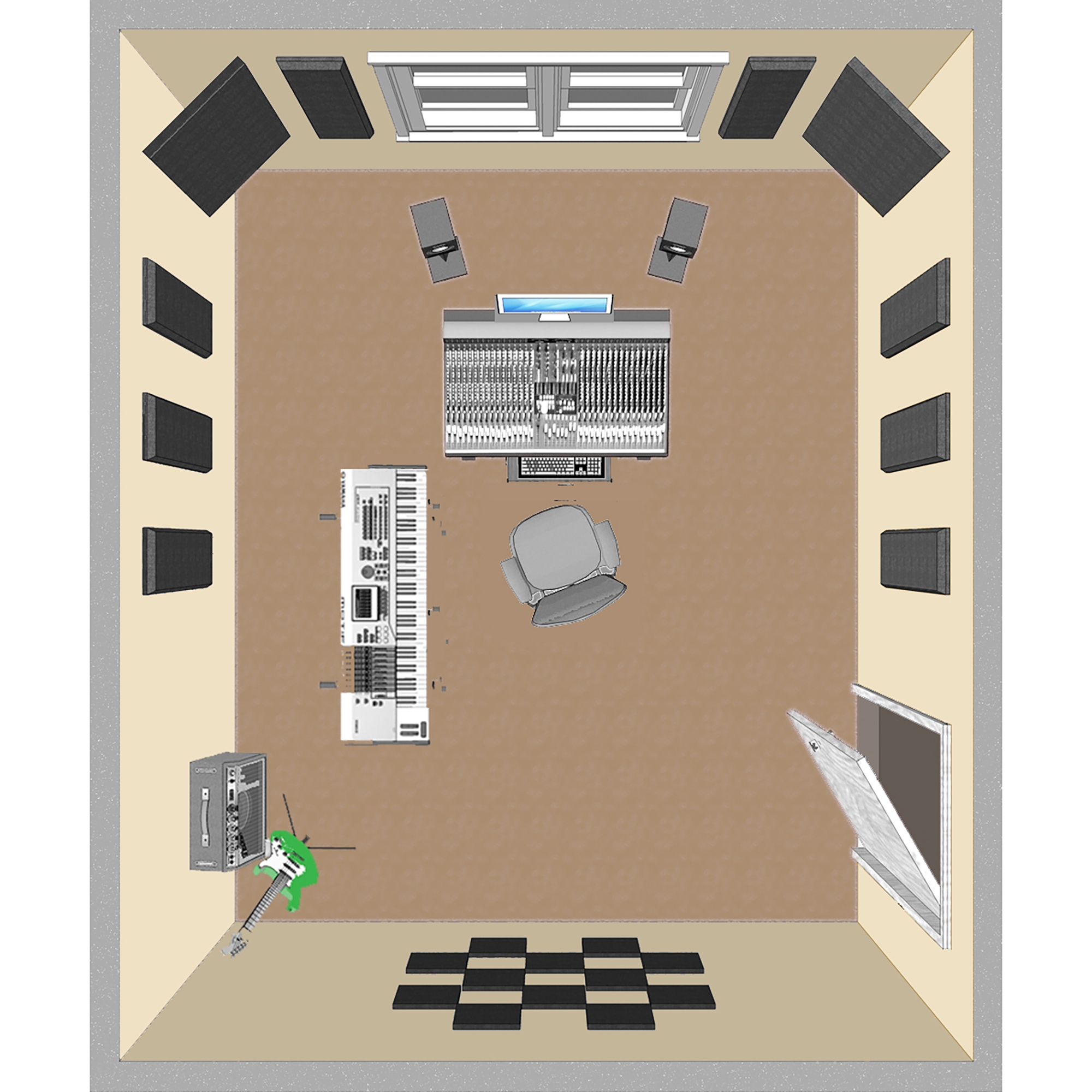 Primacoustic London 12 Audio Treatment Room Kit 12x Scatter Blocks 8x Control Columns 2x Broadband Panels Grey