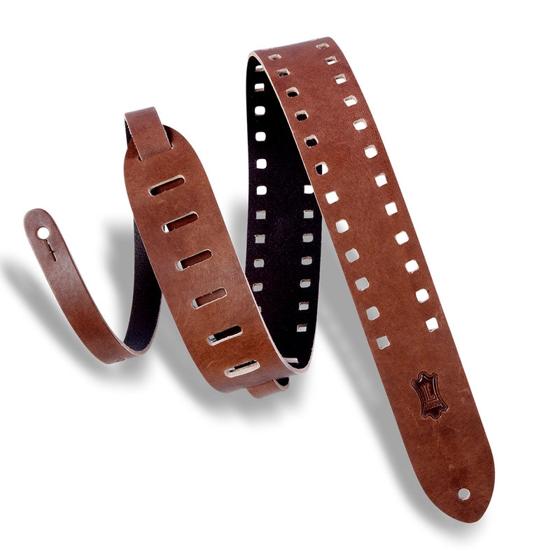 Levy's Leathers M12SPOV-BRN Classics Series Square Punch Out Premier Guitar Strap
