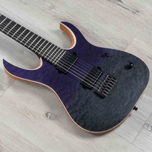 mayones duvell elite 7 7 string guitar custom transparent purple to black satin may 002920228
