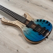 Mayones Viking 5 5-String Bass, Ebony Fretboard, Transparent Dirty Ash Fade Up Blue Matt