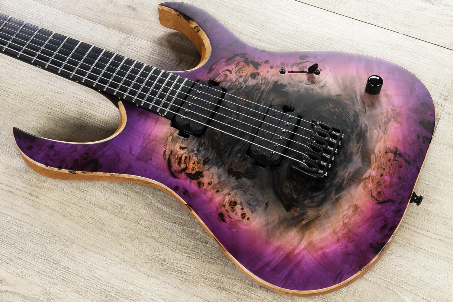 Mayones Duvell Elite 6 Guitar Supernova Purple Burst Eye Poplar