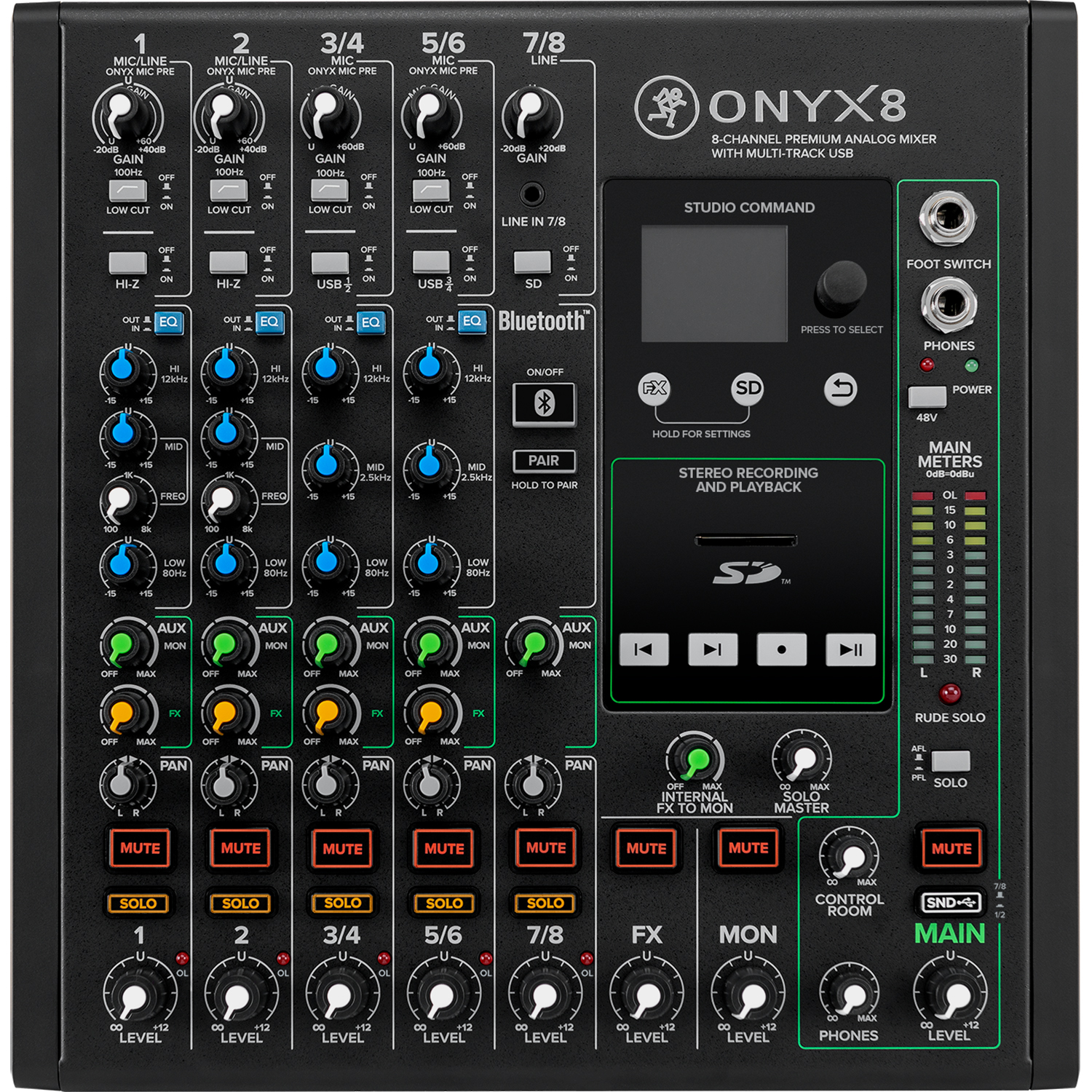 8-Channel Wireless Connection Audio Mixer DJ Sound Controller