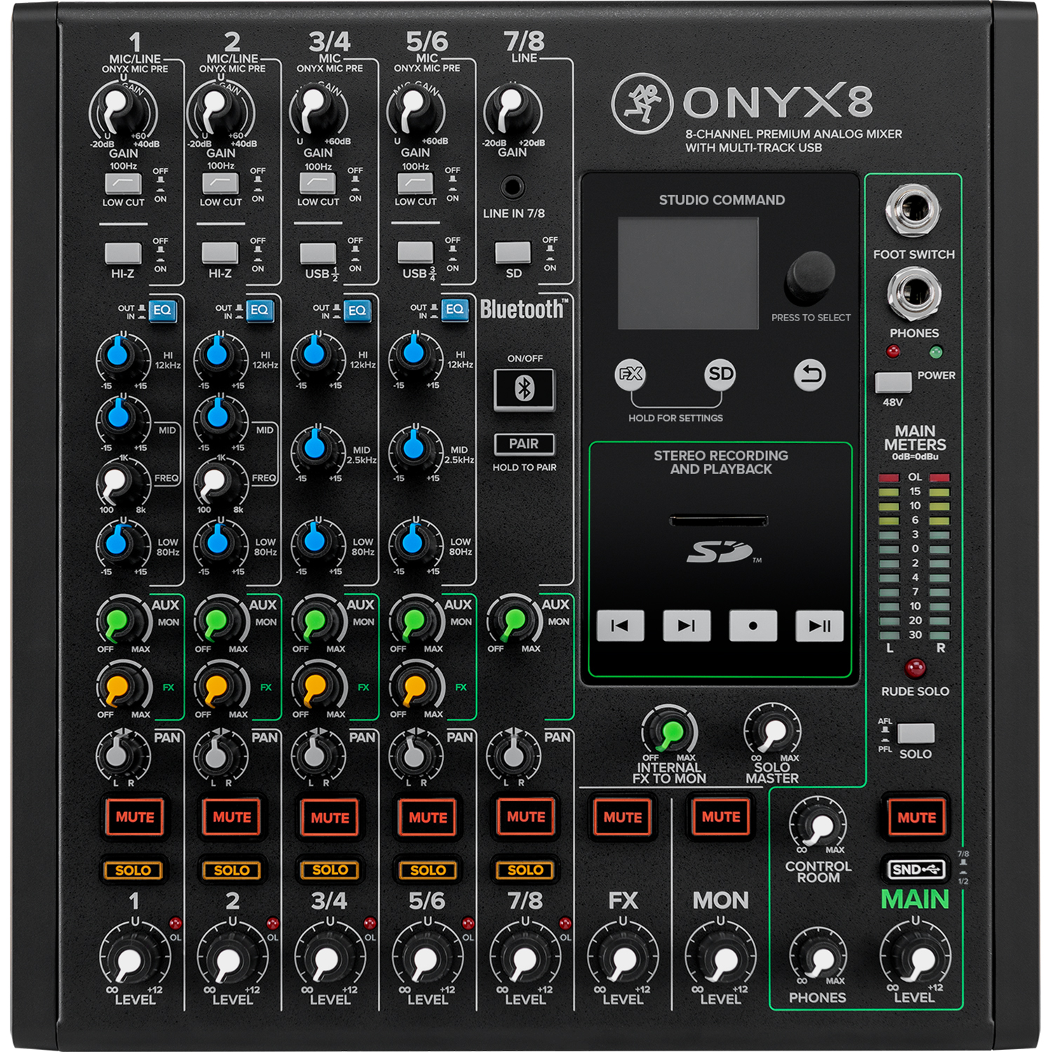 Mackie Onyx8 8-Channel Analog and Multi-Track USB Recording Interface