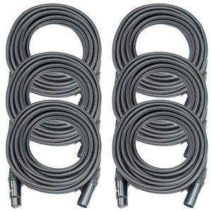 (6-Pack) OSP SuperFlex Gold SFM-25 Premium Microphone Cables, 25 ft