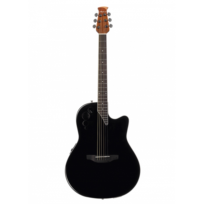 Ovation Applause Elite AE44II-5 Mid-Depth Acoustic Electric Guitar, Black