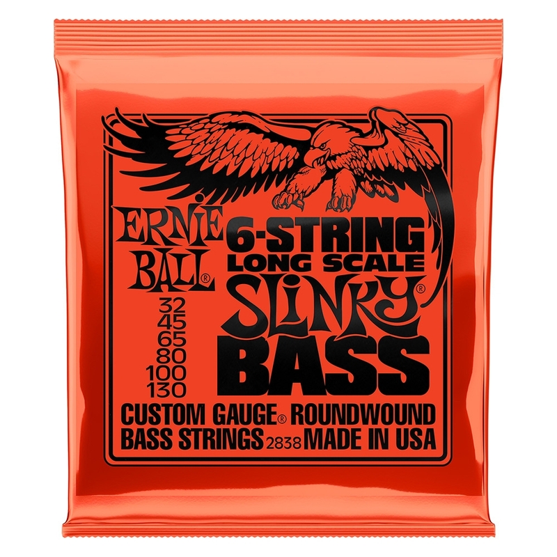 4-Pack Ernie Ball 2838 6-String Slinky Long Scale Electric Bass Strings (32-130)