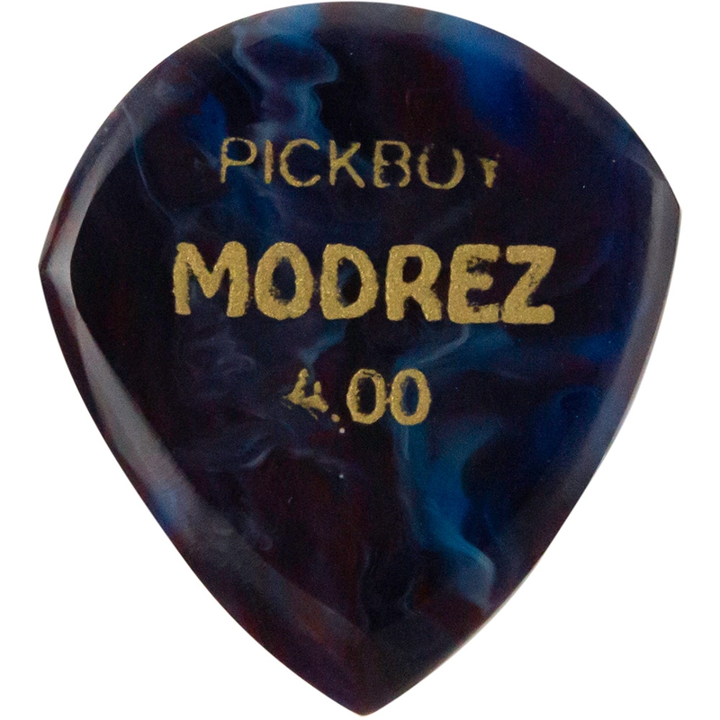 Pickboy BMDZBUP400 MODREZ 4.00mm Resin Guitar Pick, Blue