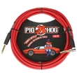 Pig Hog PCH10CAR Instrument Cable, Straight - Angle, 10ft, Candy Apple Red