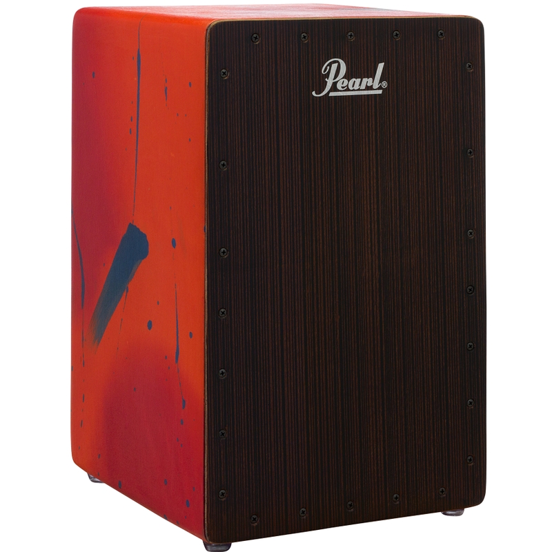 Pearl Drums Primero Abstract Red MDF Cajon with Meranti Faceplate