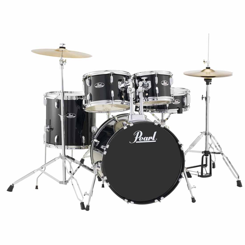 Pearl RS505C/31 5-Piece Drum Set / Kit w/ Hardware & Cymbals, Jet Black