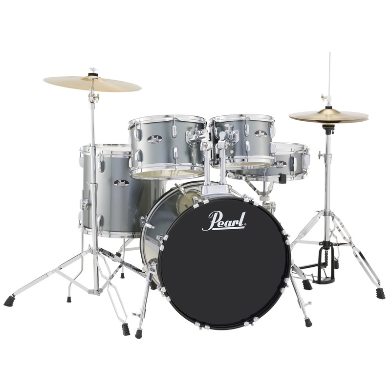 Pearl RS505C/706 5-Piece Drum Set / Kit w/ Hardware & Cymbals, Charcoal Metallic
