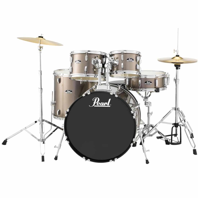 Pearl RS525SC/707 5-Piece Drum Set / Kit w/ Hardware & Cymbals, Bronze Metallic