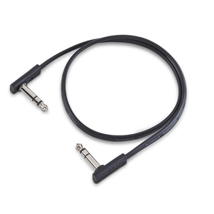 rockboard flat 1 4 trs patch cable 2 feet black right angle to right angle