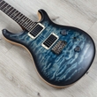PRS Paul Reed Smith Wood Library Custom 24 Guitar, Satin Faded Whale Blue Smokeburst, Brazilian Rosewood