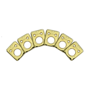 graph tech prt 952 201 g0 6 pack of invisomatch plates for ratio tuners fender style 2 pin hole gold