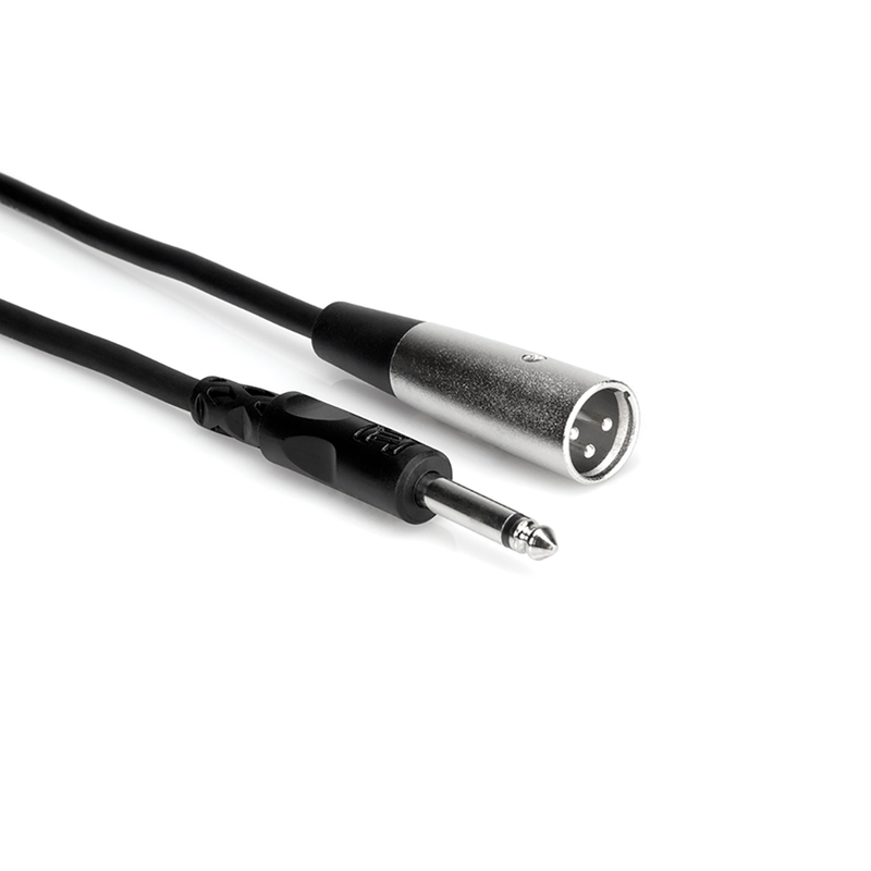 Hosa PXM-115 Unbalanced Interconnect, 1/4 in TS to XLR3M, 15 ft