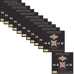 12 pack rotosound nxa10 nexus acoustic clear coated phosphor bronze guitar strings 10 50