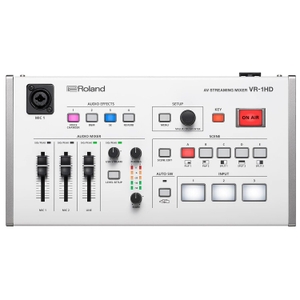 open box roland vr 1hd av streaming mixer with 3 hdmi inputs 2 mic inputs