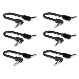 hosa cfp 606 flat guitar patch cable molded low profile right angle to same 6 in 6 pc