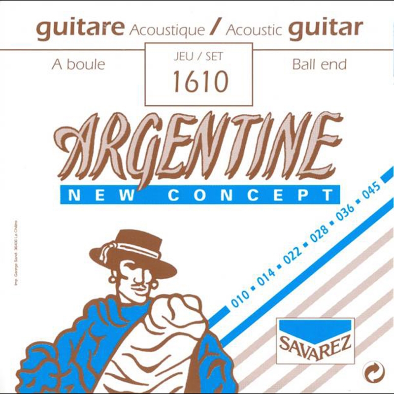 Savarez 1610 Acoustic Jazz Guitar Extra Light Ball End Strings 10-45