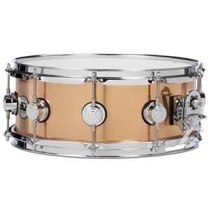 dw drum workshop drvz6514skc collector s series knurled bronze snare drum 6 5x14 chrome hardware