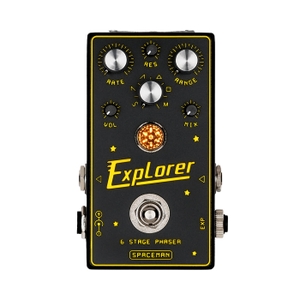 spaceman explorer 6 stage analog optical phaser guitar effects pedal black space explo blk