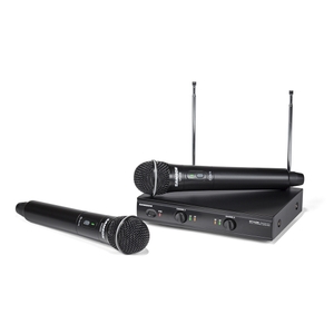 samson stage 200 dual channel vhf handheld microphone wireless system frequency bank a