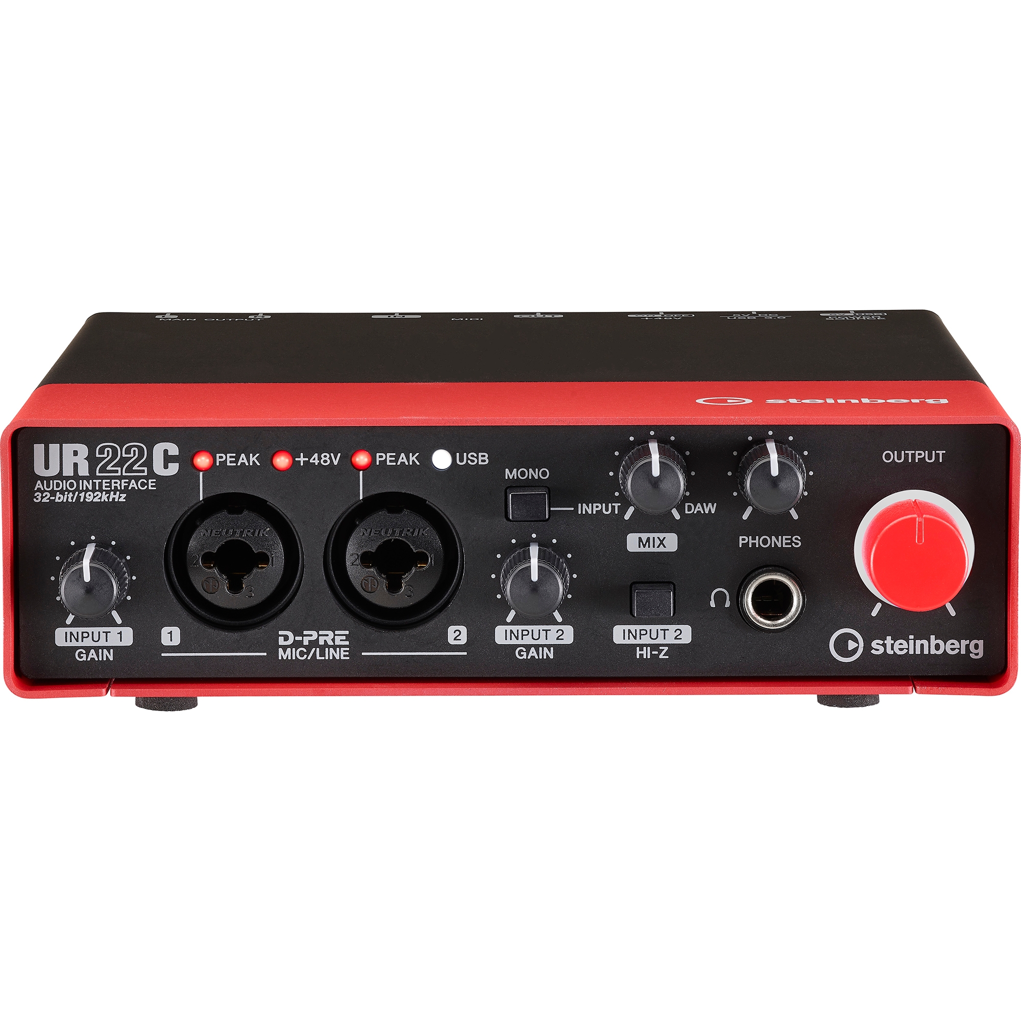 Steinberg UR22C RD 2-In / 2-Out USB 3.0 Type-C Audio Interface, Red