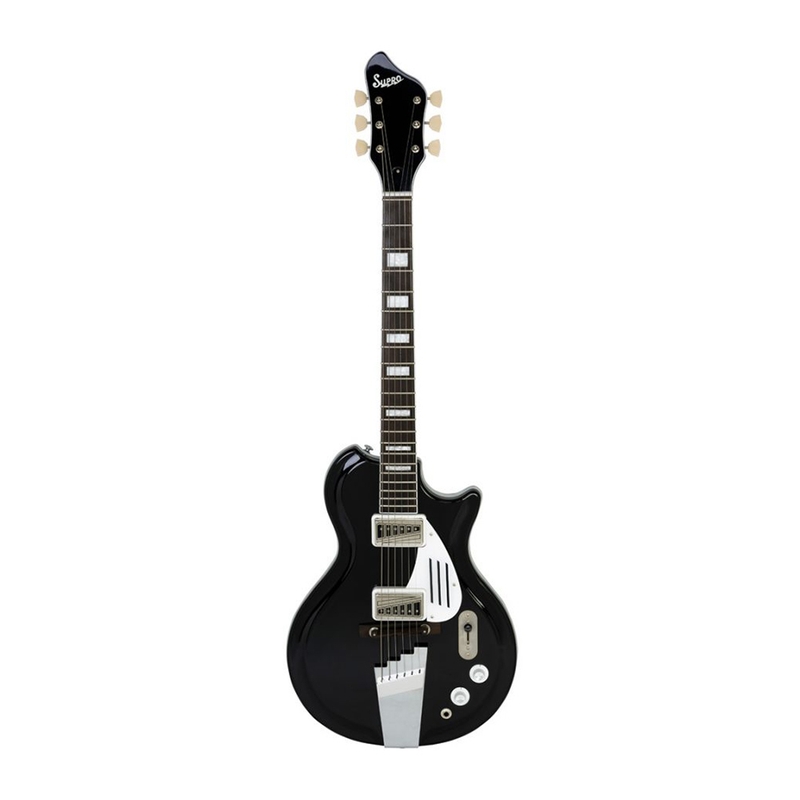 Supro 1575-JB Americana Series Black Holiday Semi-Hollowbody Electric Guitar - Jet Black