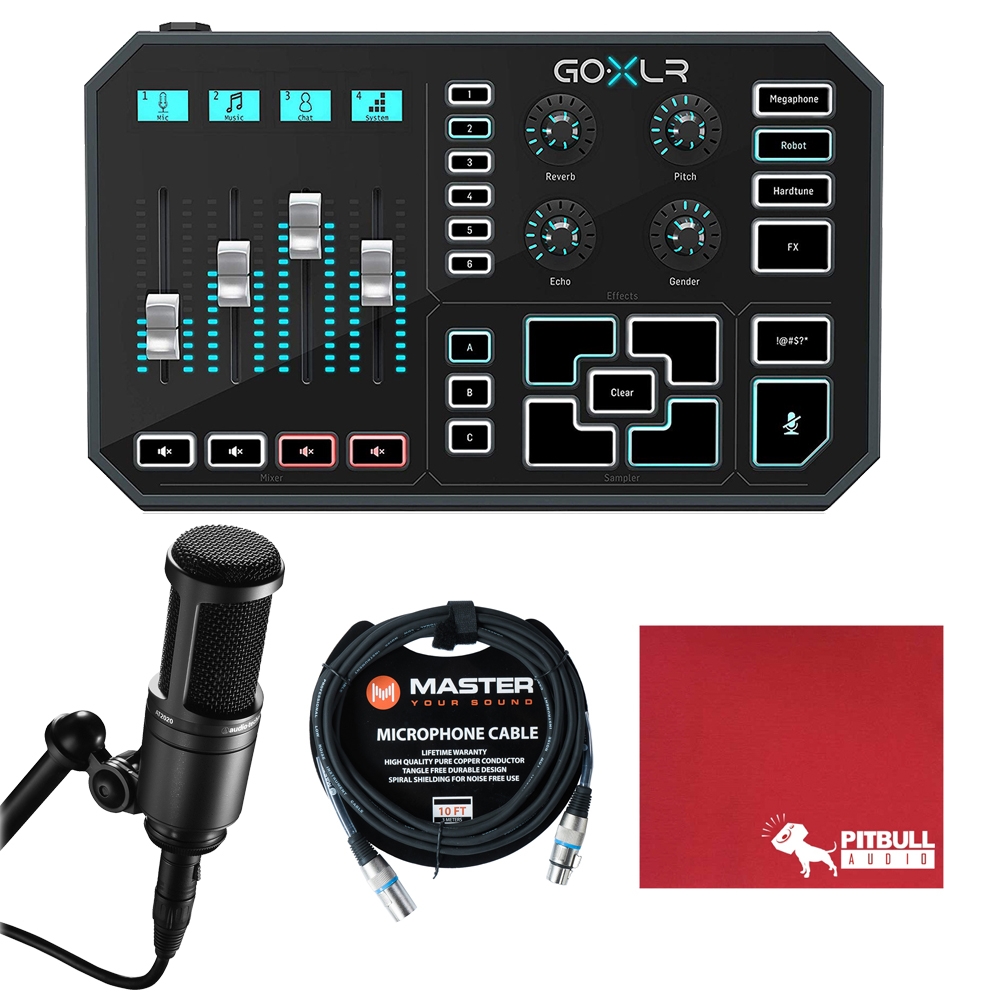 Tc Goxlr Bundle W Audio Technica At2020 Microphone Cable And Polish Cloth